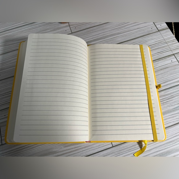 Hand Crafted Journal, 5.7 x 8.4 Hardcover Yellow Ruled Notebook - Picture 2 of 2